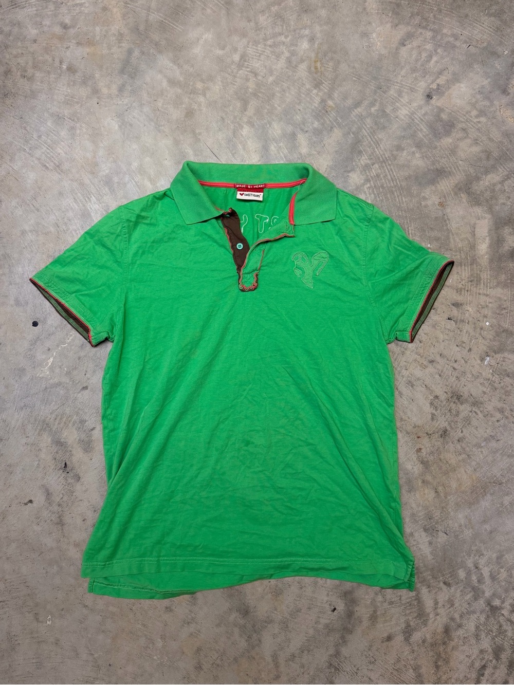 Men's Bright Green Polo with Contrast Trim